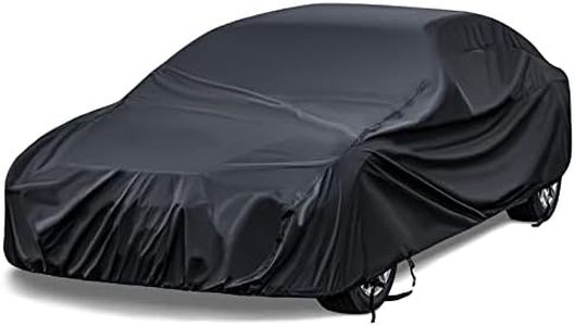 XYZCTEM Car Cover Waterproof All Weather Weatherproof UV Sun Protection Snow Dust Storm Resistant 18-Layers Premium Heavy Duty Outdoor Full car Cover with Straps (153" L)