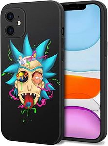 RUFENG Compatible for iPhone 11 Case 6.1" Pattern Printed Soft Silicone Full Protection Cases (Funny-Head-Rick-Morty-07)