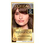 L'Oreal Paris Superior Preference 9 weeks of Luminous Fade-Defying Permanent Hair Dye, 6C Cool Light Brown, 100% Grey Coverage, 1 Hair Dye Kit (Packaging May Vary)