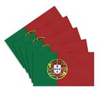 CANTENDO 5Pcs Portugal Flag Decal Sticker - Portuguese Flags Reflective Vinyl Car Stickers - for Car Window Bumper Waterproof Sticker (2.5 x 4.5 Inch)