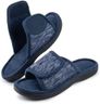 RockDove Men's Adjustable Wrap Memory Foam Slide Slipper, Size 11-12 US Men, Navy Blue