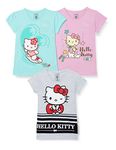 Hello Kitty By Kidsville Girls Solid regular fit T-Shirt Pack of 3(HKKG02_Multicolor2_4 Years-5 Years)