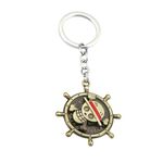 Arkanum One Piece Anima Manga Ship Steering Wheel Spinning Rotating Golden Keychain | Stainless Steel