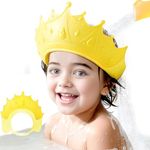 Brixal Baby Shower Cap, Shower Cap for Kids 0-9 Years, Adjustable Silicone Crown with Eye & Ear Protection, Waterproof Bathing Hat for Washing Hair Multi-Color PACK OF 1