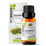 SenseLAB Cedarwood Essential Oil — 100% Pure Extract Cedarwood Oil Therapeutic Grade Essential Oils — For Diffuser and Humidifier — Hair and Skin Care Oil — Relaxing Woodsy Aroma (10 ml)