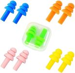 Quelcc Ear Plugs, 5 Pairs Soft Flexible Ear Plugs, Reusable Ear Plugs for Sleep, Silicone Ear Plugs of Noise Cancelling for Sleeping, Concert, Snoring, Travel, Work