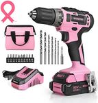 WORKPRO 20V Pink Cordless Drill Dri