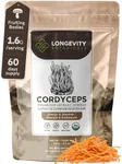 Longevity Botanicals Organic Cordyceps Mushroom Powder - Ultra Concentrated Cordyceps Mushroom Extract Supplement - Promotes Energy, Endurance and Stamina - 100% Fruiting Body - 100 Grams