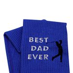 LEVLO Dad Golf Towel Embroidered Golf Towel Gift Golf Father Gift Best Papa/Pops/Grampy/Papaw/Dad/Pappy Ever Golf Towel with Clip (dad)