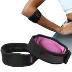 AGPTEK Elbow Brace for Tendonitis and Tennis Elbow 2 Pack, Tennis Golfers Elbow Support Arm Band Pain Relief Elbow Wrap Weightlifting Elbow Strap with Compression Pad for Men & Women, Pink