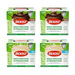 BOOST 15g Protein Meal Replacement Drink, Chocolate and Vanilla Variety Pack, 6x237ml, Case Pack of 4, Packaging May Vary
