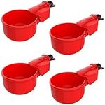 4pcs Automatic Chicken Waterer Cups, Poultry Waterer Set, Anti-Leak System, Holds 50% More Water, Suitable for Chicks, Duck, Goose, Turkey and Bunny(Red)