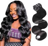 BEAUTY GRACE Body Wave Human Hair Bundles 24" Brazilian Virgin Hair 1 Bundle (100g) Real Human Hair Bundles Double Weft Soft and Smooth Natural Color 24 Inch