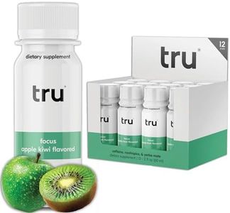 Tru Focus Shot, Nootropic Extra Strength Energy Shots with Yerba Mate, Apple Kiwi Flavored Wellness Shots, 100 mg Natural Caffeine, Kosher, Gluten Free, Vegan, Low Calories, 0 Sugar, 2oz (Pack of 12)