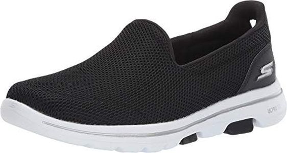 Skechers Women's GO WALK 5 Casual Walking Shoe Black/White 6.5 US