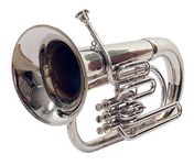 Euphonium Silver Chrome Polish 3 Valve euphonium & Mouth Piece with Carry Bag