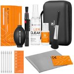 K&F CONCEPT 25-in-1 Camera Lens Cleaning Kit with 16mm Swab*6, 60+20ml Cleaning Liquid, Storage Case, Lens Pen,Brush, Air Blowing, Cleaning Cloth*2 for DSLR Camera Lens Filter Sensors