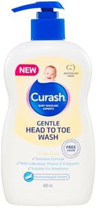 Curash Head to Toe Wash - Ideal for Newborns - for Sensitive Skin - with Calendula, Vitamin E & Glycerin - Soap, Alcohol, Paraben & Irritant Free - Over 90% Natural Products - Baby Essentials - 400ml