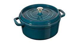 STAUB Cast Iron Roaster/Cocotte, Round, 24 cm, 3.8 L, La Mer