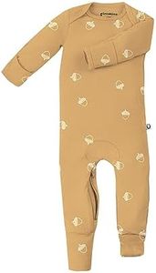 GUNAMUNA Unisex Baby, Toddler Ultra-Soft Convertible Pajama, Footie Romper Sleeper w/Diaper Zipper, Acorn, 0-3 Months
