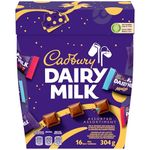 Cadbury Dairy Milk, Chocolate Gift Box, Milk Chocolate and Milk Chocolate With Raisins and Almonds or Candy Pieces, Chocolate Bars, Candy Bars, 304 g (16 Mini Bars)