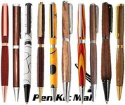 PEN KIT MALL - SLIMLINE PEN KITS - 10 PACK ASSORTED FINISHES - GOLD SILVER SATIN SILVER GUNMETAL CHROME COPPER SILVER GOLD BLACK ENAMEL ETC