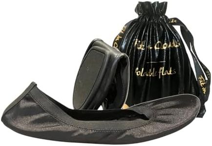 Fit in Clouds Satin Portable Folding Flats with Bag for Everyday wear Black