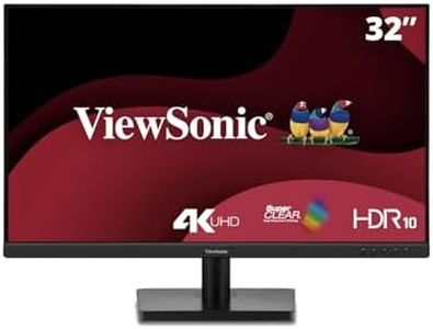 ViewSonic VA3208-4K-MHD 32 Inch 4K Monitor with Built-in Speakers, HDR10, UHD 3840x 2160, Eye ProTech, SuperClear VA Panel, HDMI and DisplayPort