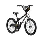 Schwinn Koen & Elm BMX Style Kids Bike in 20-Inch Wheels, With Number Plate, Chain Guard & Kickstand, For Boys & Girls Age 7-13 Year Old, No Training Wheels, Black