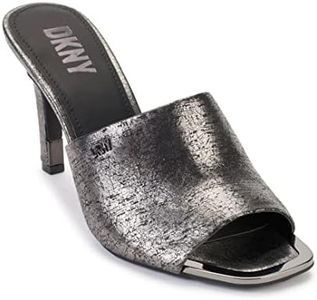 DKNY Women's Bronx Evening Sandal Mule Dress Heel Heeled, Dark Gunmetal, 5