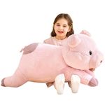 IKASA Giant Pig Stuffed Animal Plush Toy,Large Pig Cute Jumbo Soft Toys,Huge Big Size Plushy Fluffy Fat Oversized Plushie,Gifts for Kids Girls Boys Girlfriend Children (30 inches, Pink)