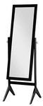 Legacy Decor Black Finish Wood Rectangular Cheval Floor Mirror, Free Standing Mirror