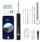 Ear Wax Removal Tool with Camera - Ear Cleaner with 1080P Ear Otoscope, Ear Wax Removal Kit with 6 Ear Pick, Ear Camera with Light for IOS & Android Phones (Dark Grey)