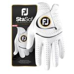FootJoy Men's StaSof Golf Glove, White, Medium/Large, Worn on Left Hand