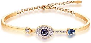 Barzel 18K Gold & White Gold Plated Crystal Evil Eye Bracelet