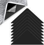 WELANE Rug Pads Grippers, 8 PCS Black Plastic Anti Slip Carpet Pads for Hardwood Floors, Tile Floors, Carpets (Triangle)