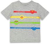 Isaac Mizrahi Loves Sesame Street Gang Elmo Toddler Baby Short Sleeve Tee (24 Months, Gray)