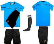 VIPER 2023/2024 Football Rugby Hockey Referee Kit Shirt Soccer Set Top Socks Shorts Sleeves Uniform Sport Kit (BLUE) (M)