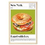 Bagel with Lox Poster, Food Wall Ar