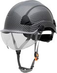 Honeywell Fibre Metal Safety Helmet with Visor, Hard Hat for Construction, Non-Vented, 4-point buckle chinstrap, 6-point ratchet suspension, Resistant to extreme temperatures, Hydrographic, FSH10080