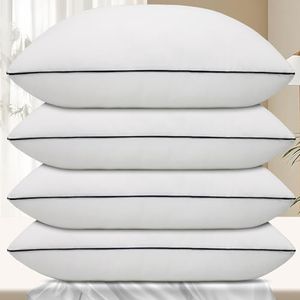 Vorouhals Hotel Collection Bed Pillows for Sleeping 4 Pack Queen Size Cooling Pillows Set of 4 for Back, Stomach or Side Sleepers, Super Soft Down Alternative Microfiber Filled Pillows