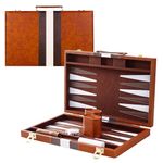 YZNlife Backgammon Set 2 players Classic Backgammon Sets for Board Game with Premium Leather Case for Travel Backgammon Set (11,Inch)