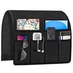 Joywell Sofa Armrest Organizer, 6 Pockets Remote Holder on Couch & Chair Arm for TV Remote Control, Magazine, Books, Cell Phone, iPad, Black