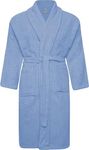 Adore Home 100% Cotton Terry Towelling Shawl Collar Bathrobe - Medium, Light Blue