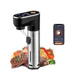Outohomo Sous Vide Cooker,WiFi APP and Recipes Included,1300W IPX7 Waterproof Immersion Circulators,Precision Slow Cooker,Steak Cooker,Digital Display Control,Ultra Quiet,Fast Heating,Easy to store