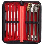 ANCLLO Universal Cleaning Kit Pick Set for All Guns Double-Ended Nylon Brass Steel Brush Metal Ploymer Picks Set with Case