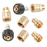 CENPEK 8pcs Pressure Washer Adapter Kit,Garden Hose Quick Connect Fittings,M22 Swivel to 3/8 inch Quick Connect, 3/4 inch to Quick Release