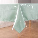 Newthinking Transparent PVC Table Cloth, Wipeable Clear Waterproof Plastic Tablecloth, 140x140 cm Square Wipe Clean Table Cloth Protector for Kitchen Picnic Outdoor Indoor