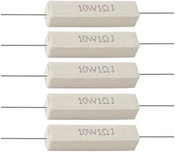BlueStars 5pcs 10W 1 ohm Premium-Quality Ceramic Cement Resistor - Resistance Tolerance ±5% 1r - Replacement for Power Adapters, Audio Equipment, Audio Frequency Dividers, and Other Equipment