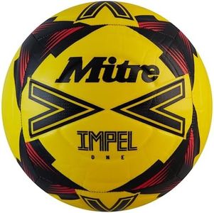 Mitre Impel One Level Training Football Soccer Ball Fluo Yellow/Black/Red - Size 5